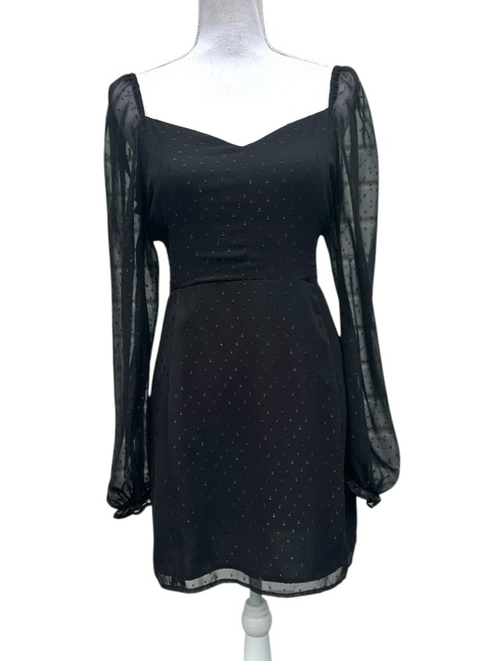 Leith Swiss Dot black dress S